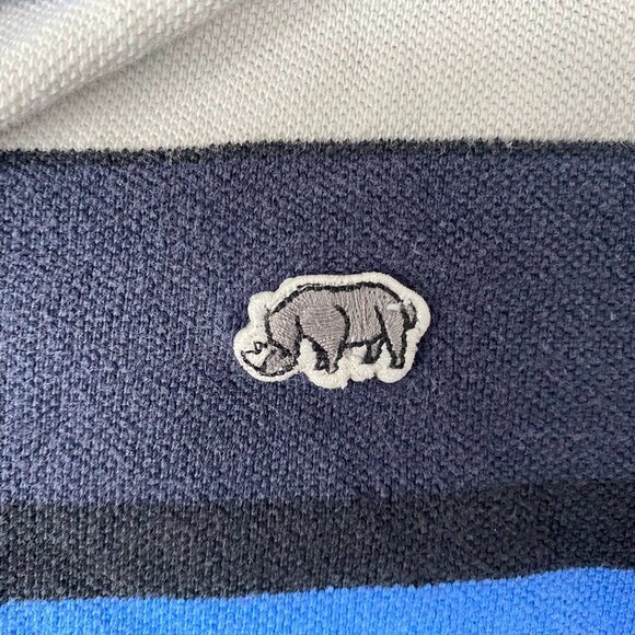 Ecko Unltd Mens Polo Shirt 3XL Striped Blue & White Cotton Casual Short Sleeve - Picture 6 of 9